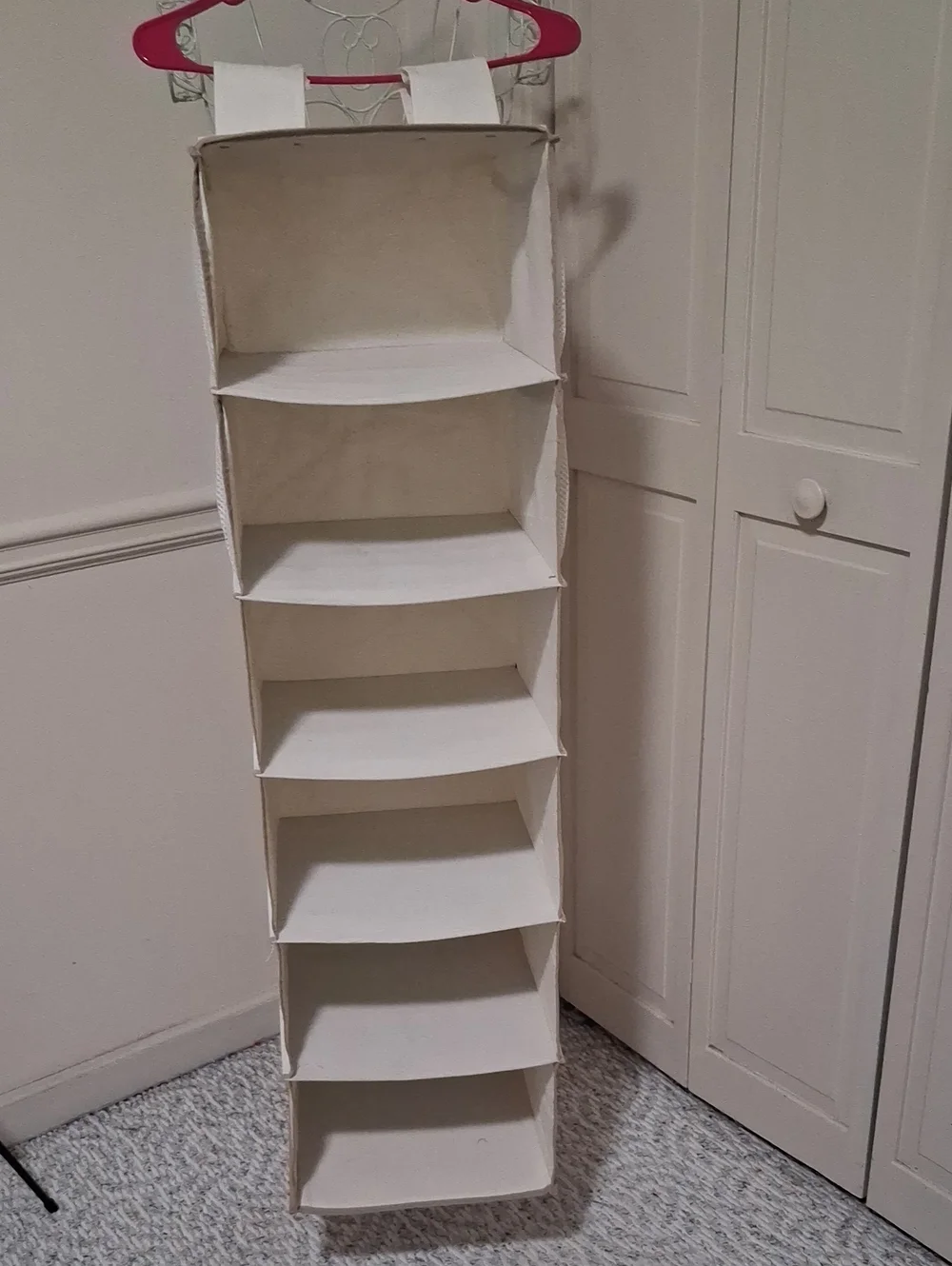 Hanging 7-Shelf Canvas Organizer in Cream
